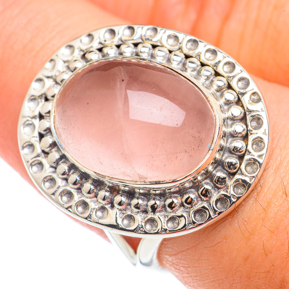 Rose Quartz Rings handcrafted by Anasilvercos - RING70904