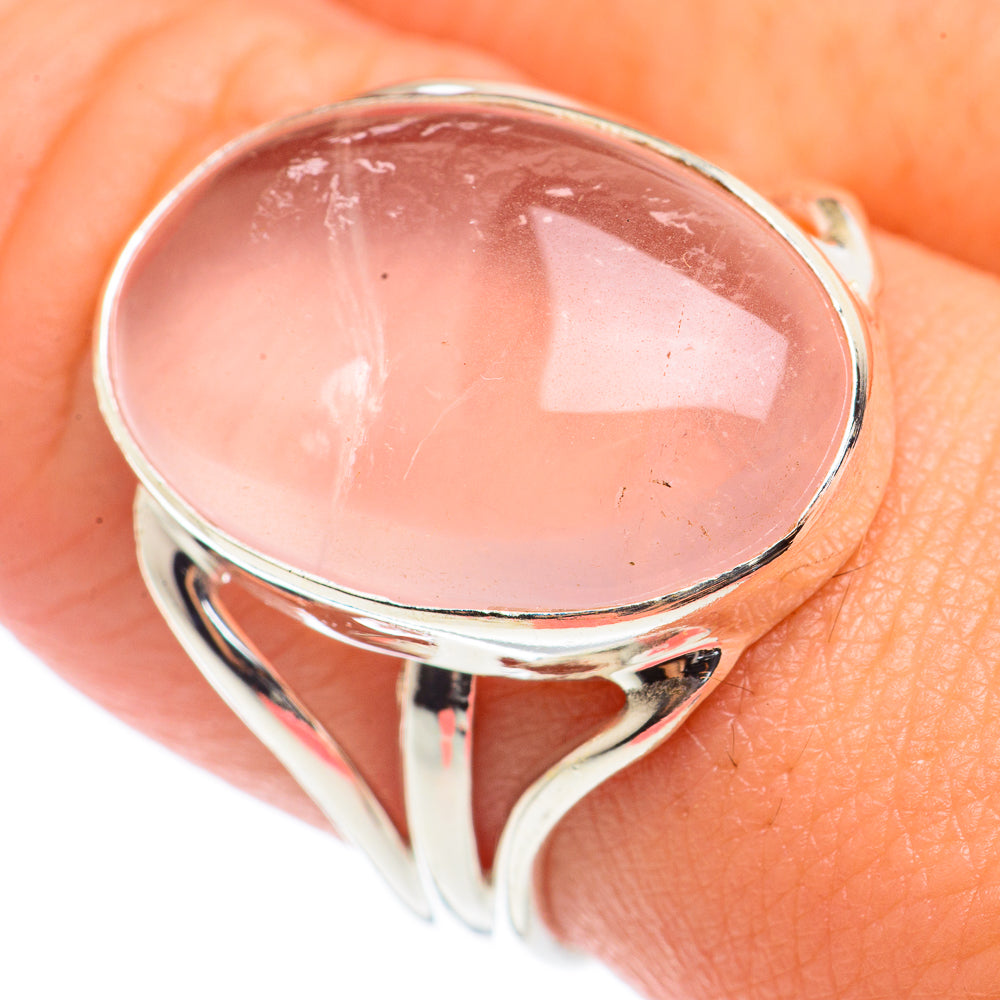 Rose Quartz Rings handcrafted by Anasilvercos - RING70907