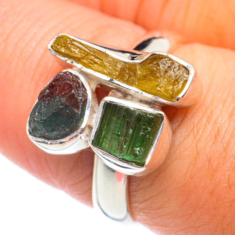 Green Tourmaline Rings handcrafted by Anasilvercos - RING70964