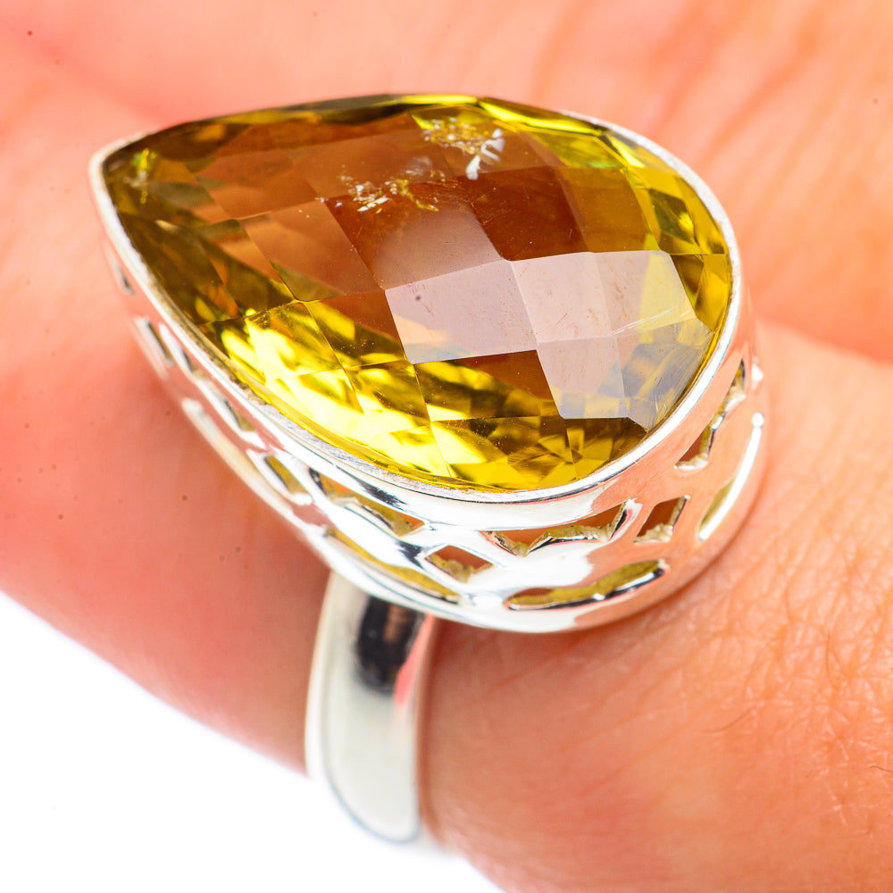 Olive Quartz Rings handcrafted by Anasilvercos - RING70966