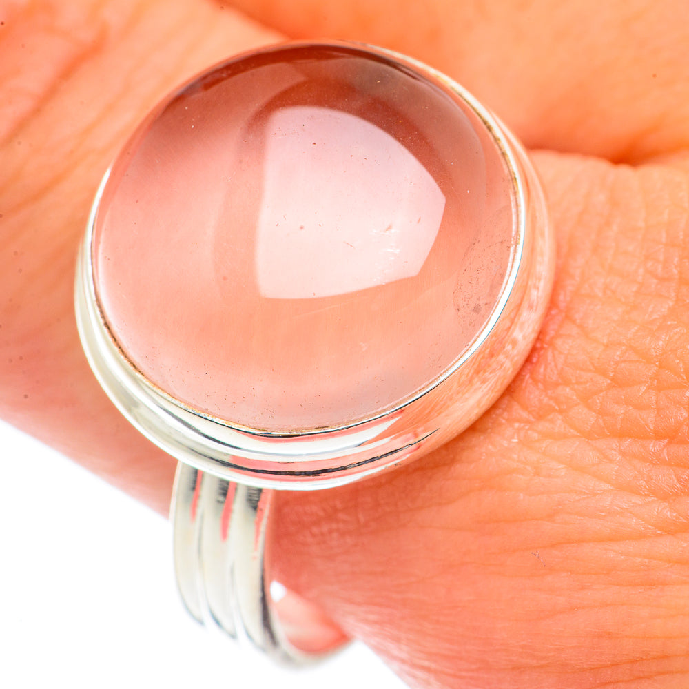 Rose Quartz Rings handcrafted by Anasilvercos - RING70985