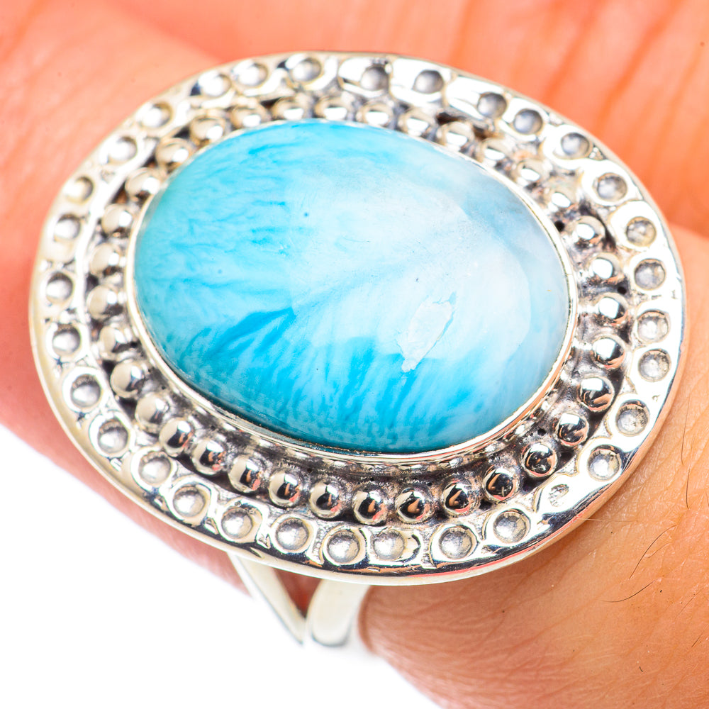 Larimar Rings handcrafted by Anasilvercos - RING71007