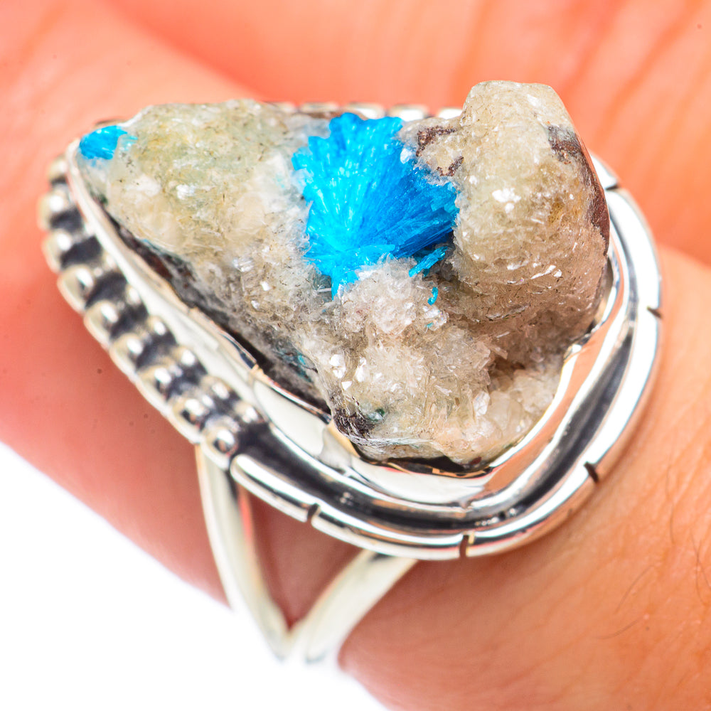 Cavansite Crystal Rings handcrafted by Anasilvercos - RING71008
