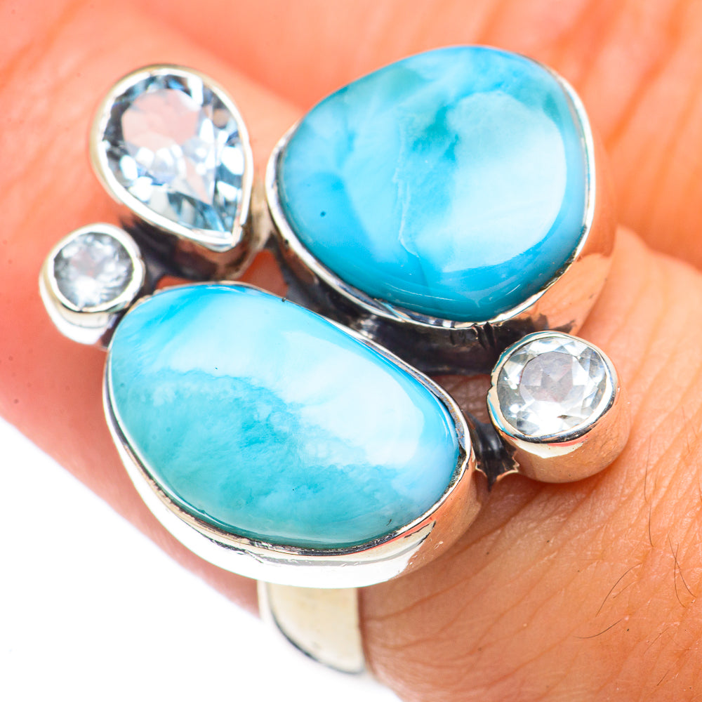 Larimar Rings handcrafted by Anasilvercos - RING71009