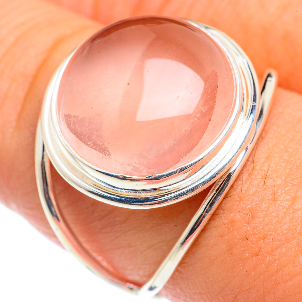 Rose Quartz Rings handcrafted by Anasilvercos - RING71024