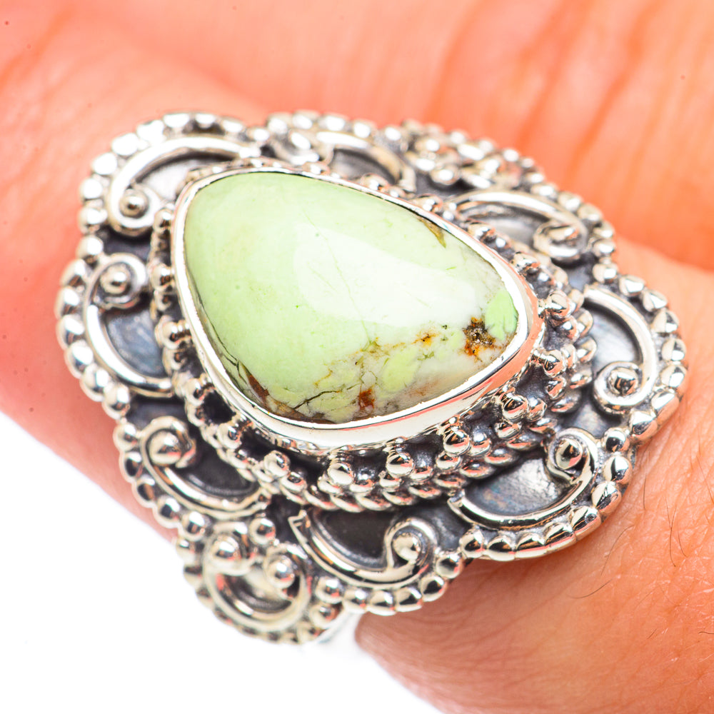 Lemon Chrysoprase Rings handcrafted by Anasilvercos - RING71039