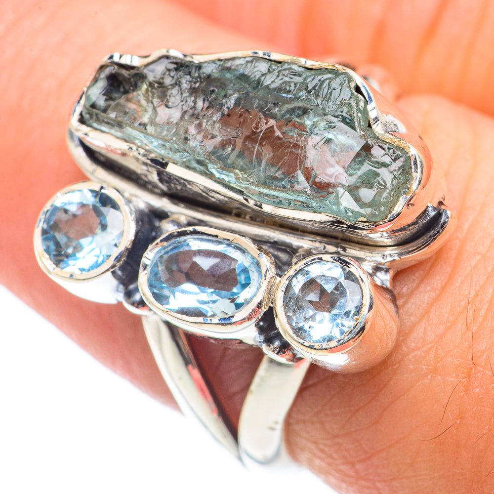Aquamarine Rings handcrafted by Anasilvercos - RING71042