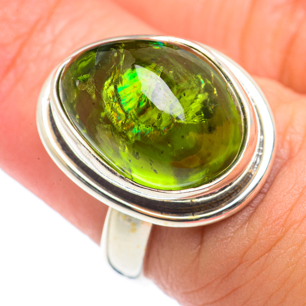 Green Tourmaline Rings handcrafted by Anasilvercos - RING71049