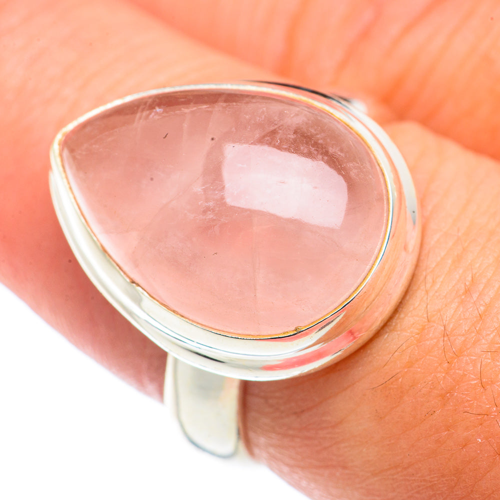 Rose Quartz Rings handcrafted by Anasilvercos - RING71062