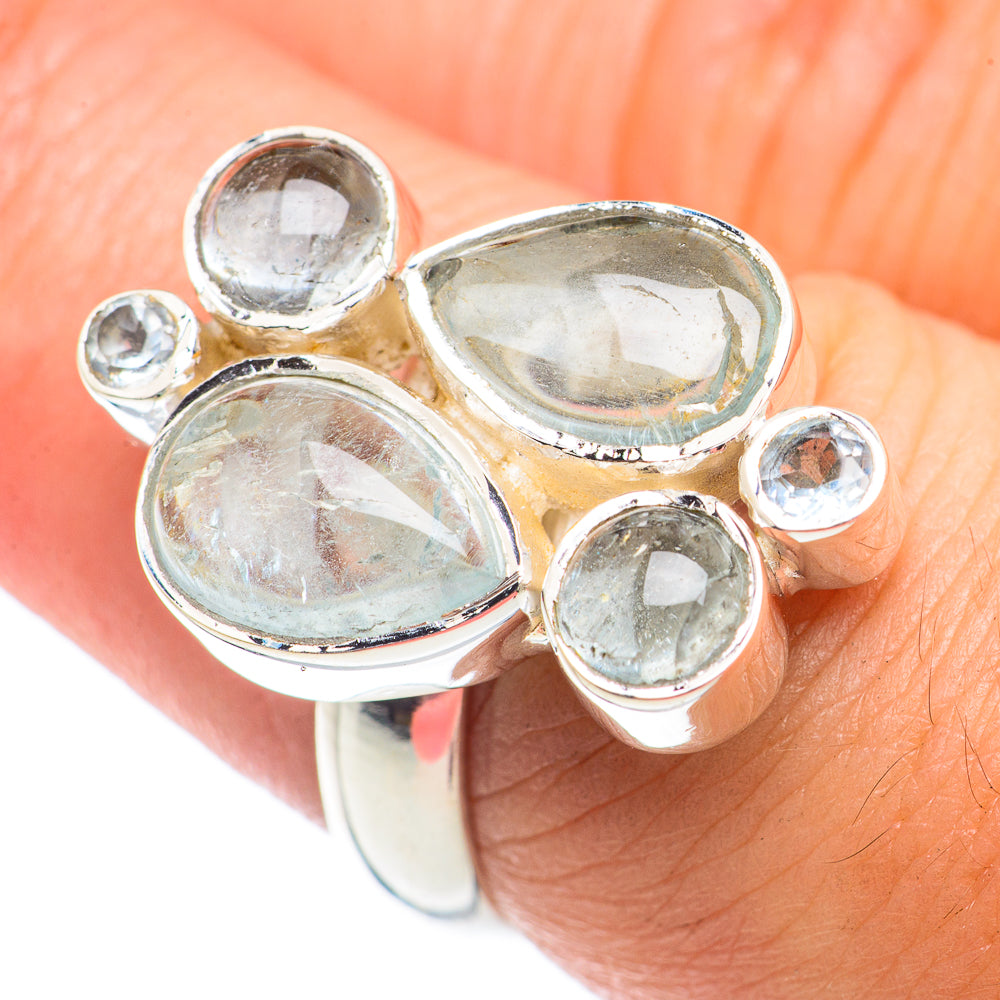 Aquamarine Rings handcrafted by Anasilvercos - RING71076