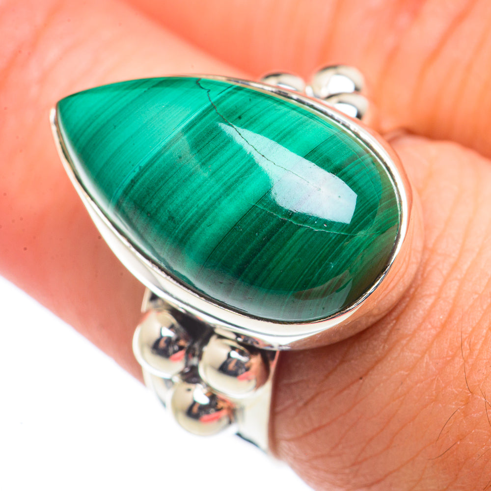 Malachite Rings handcrafted by Anasilvercos - RING71086