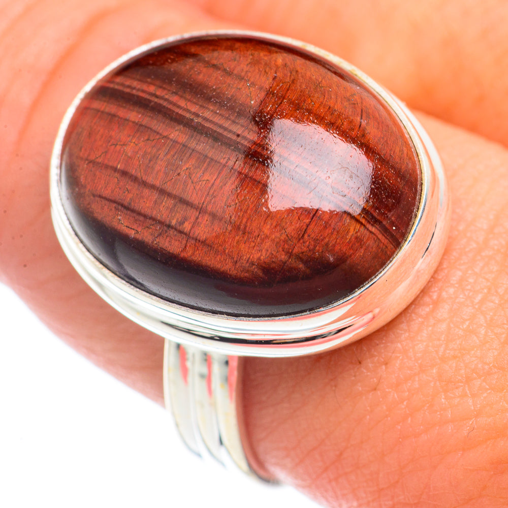Red Tiger Eye Rings handcrafted by Anasilvercos - RING71089