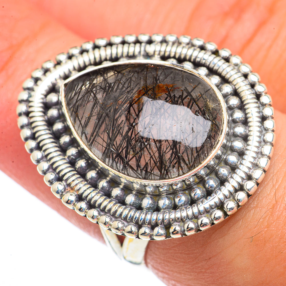 Tourmalinated Quartz Rings handcrafted by Anasilvercos - RING71103