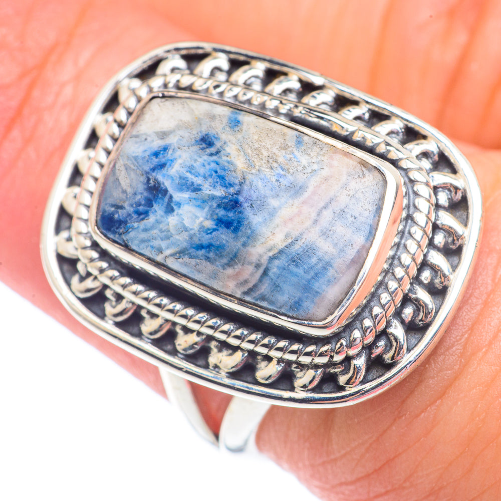 Blue Scheelite Rings handcrafted by Anasilvercos - RING71191