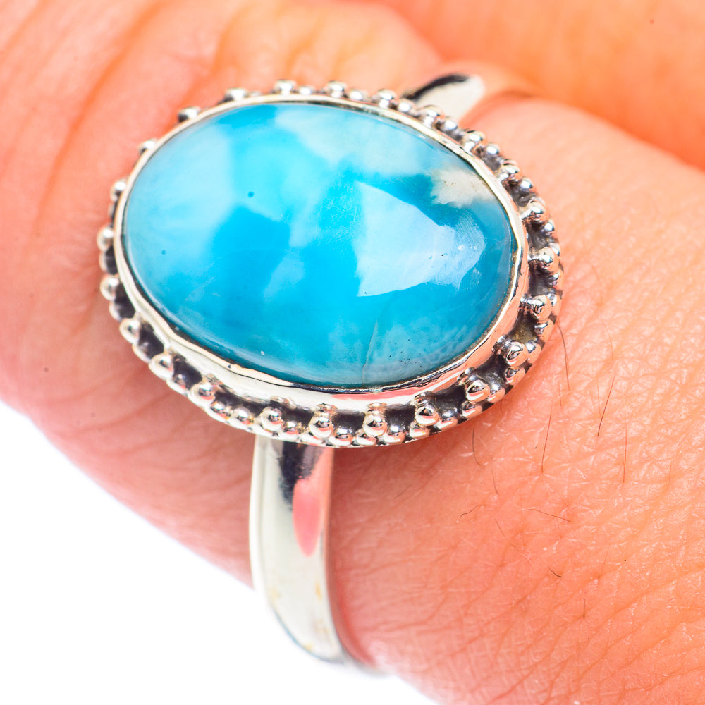 Larimar Rings handcrafted by Anasilvercos - RING71263