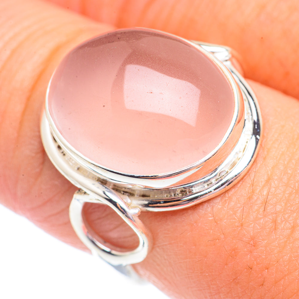 Rose Quartz Rings handcrafted by Anasilvercos - RING71283
