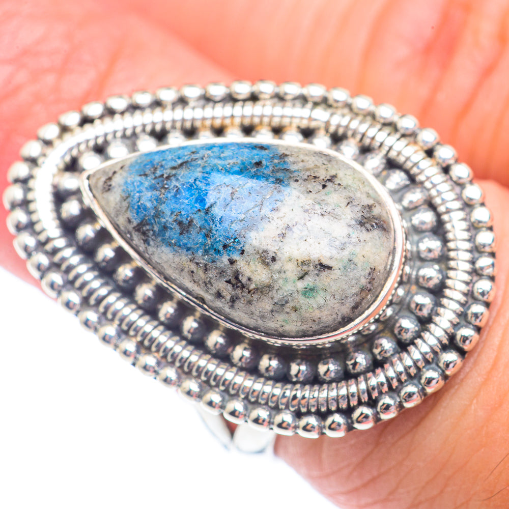 K2 Blue Azurite Rings handcrafted by Anasilvercos - RING71299