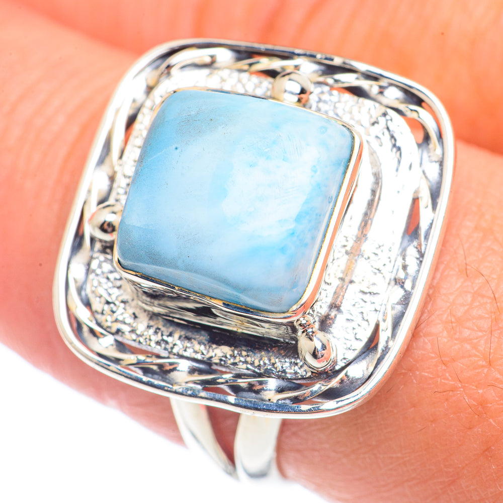 Larimar Rings handcrafted by Anasilvercos - RING71301
