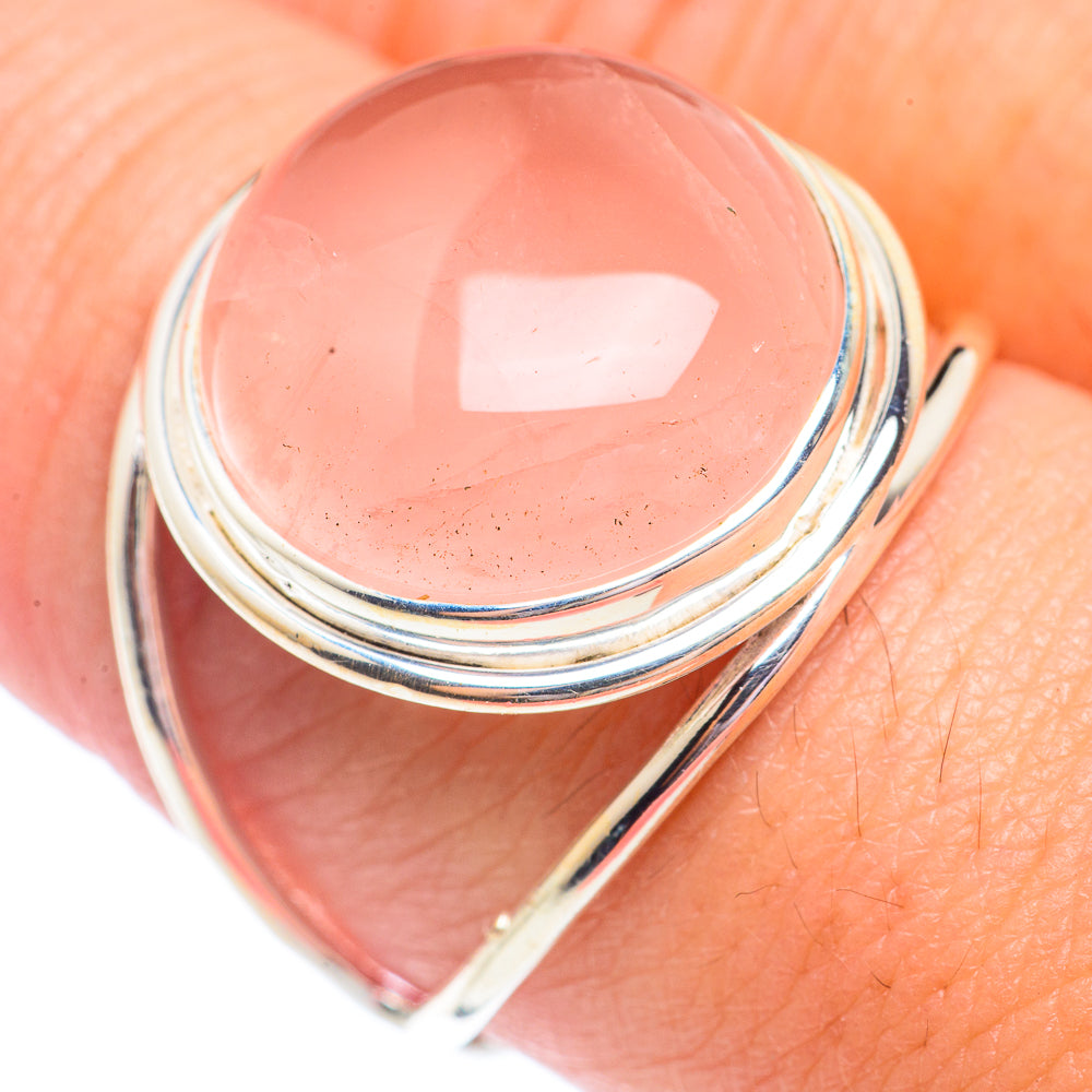 Rose Quartz Rings handcrafted by Anasilvercos - RING71318