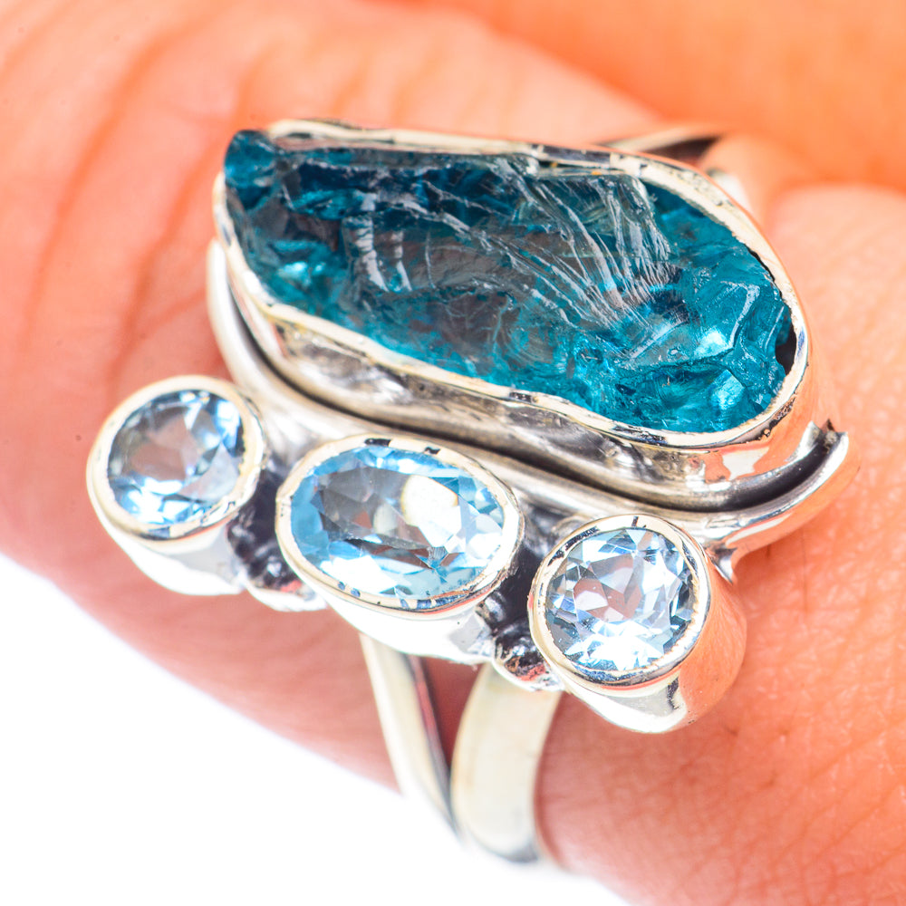 Blue Fluorite Rings handcrafted by Anasilvercos - RING71340