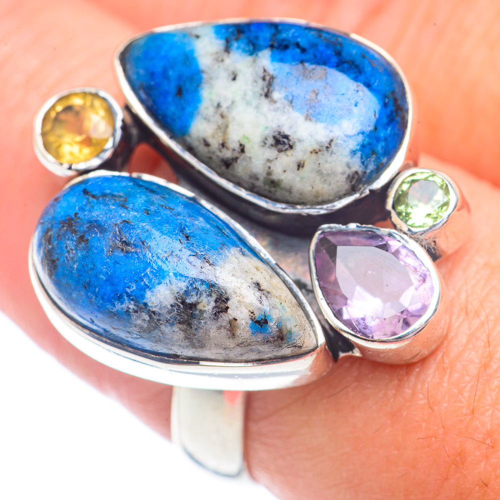 K2 Blue Azurite Rings handcrafted by Anasilvercos - RING71342
