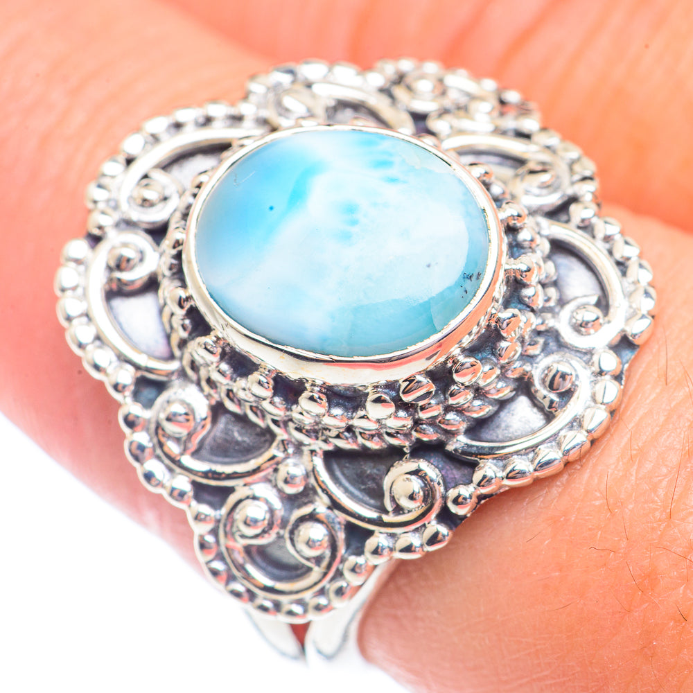 Larimar Rings handcrafted by Anasilvercos - RING71343