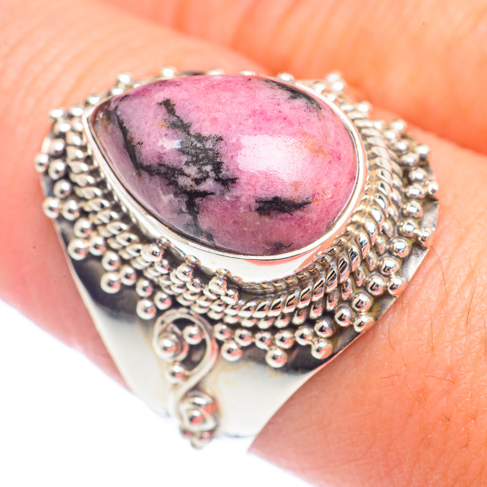Rhodonite Rings handcrafted by Anasilvercos - RING71358