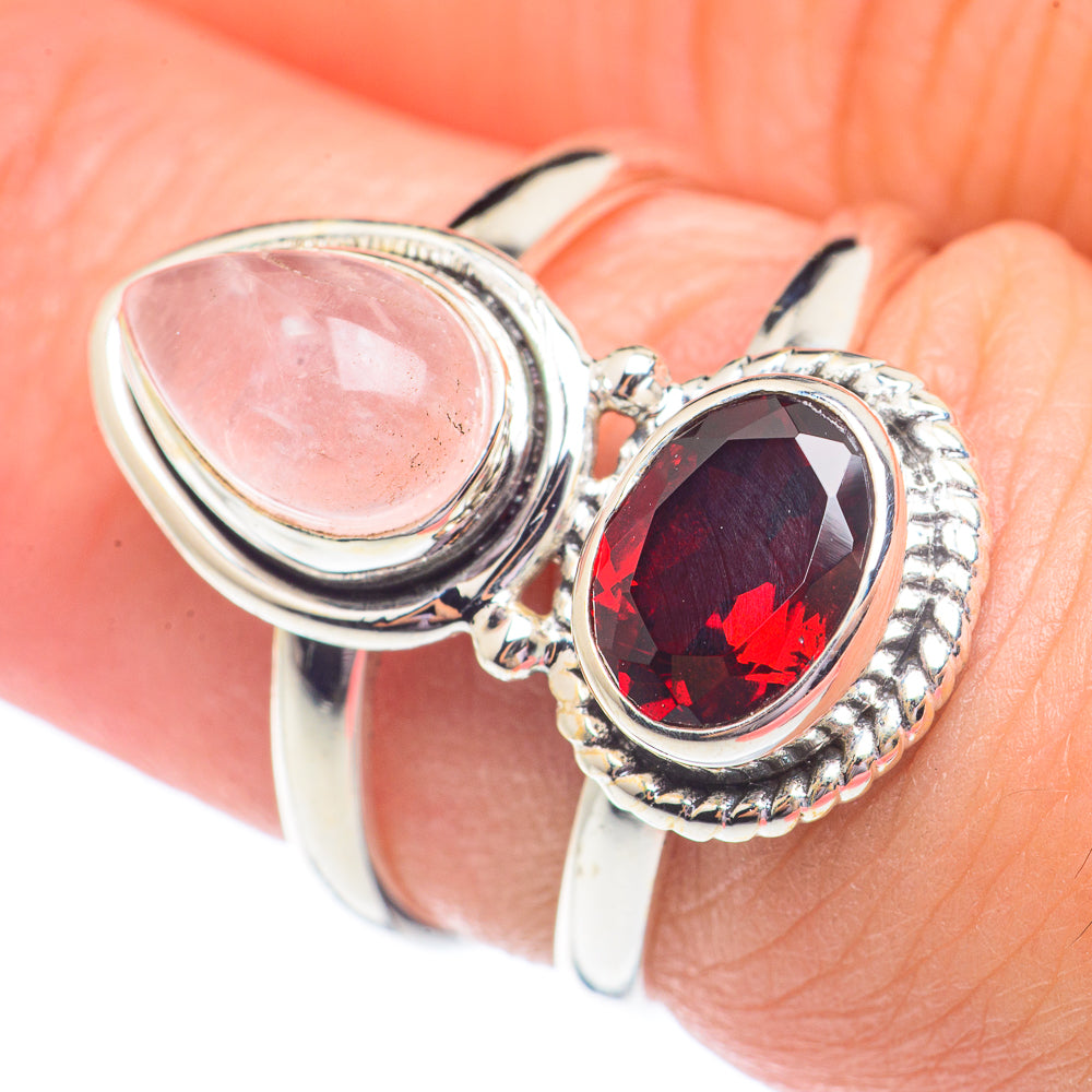 Rose Quartz Rings handcrafted by Anasilvercos - RING71370