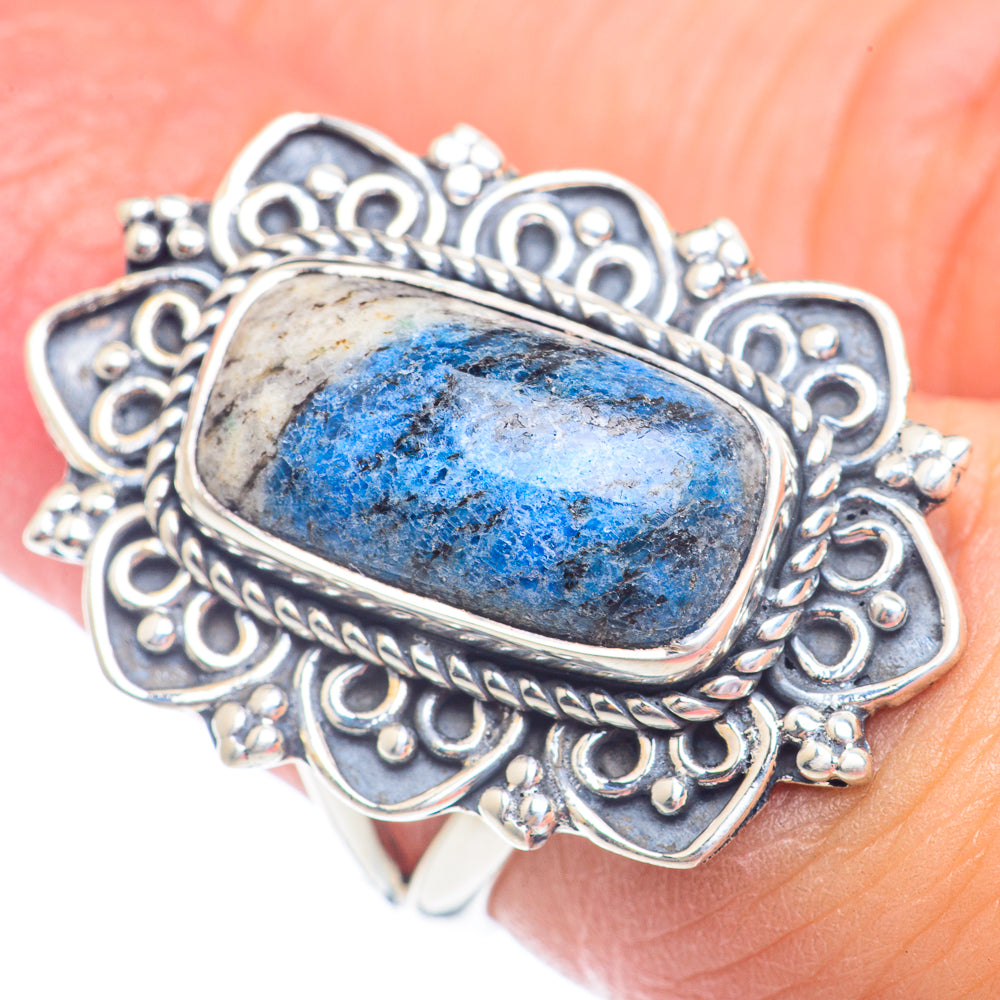 K2 Blue Azurite Rings handcrafted by Anasilvercos - RING71380
