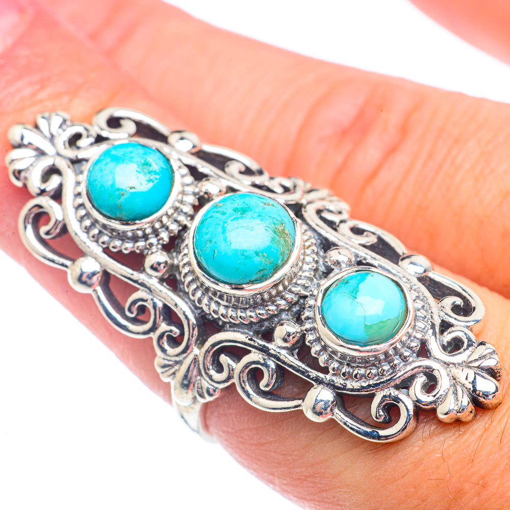 Arizona Turquoise Rings handcrafted by Anasilvercos - RING71425