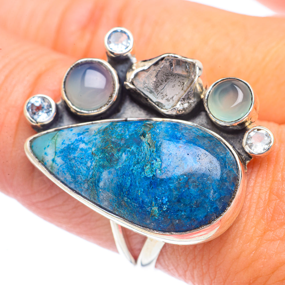 Chrysocolla In Quartz Rings handcrafted by Anasilvercos - RING71426