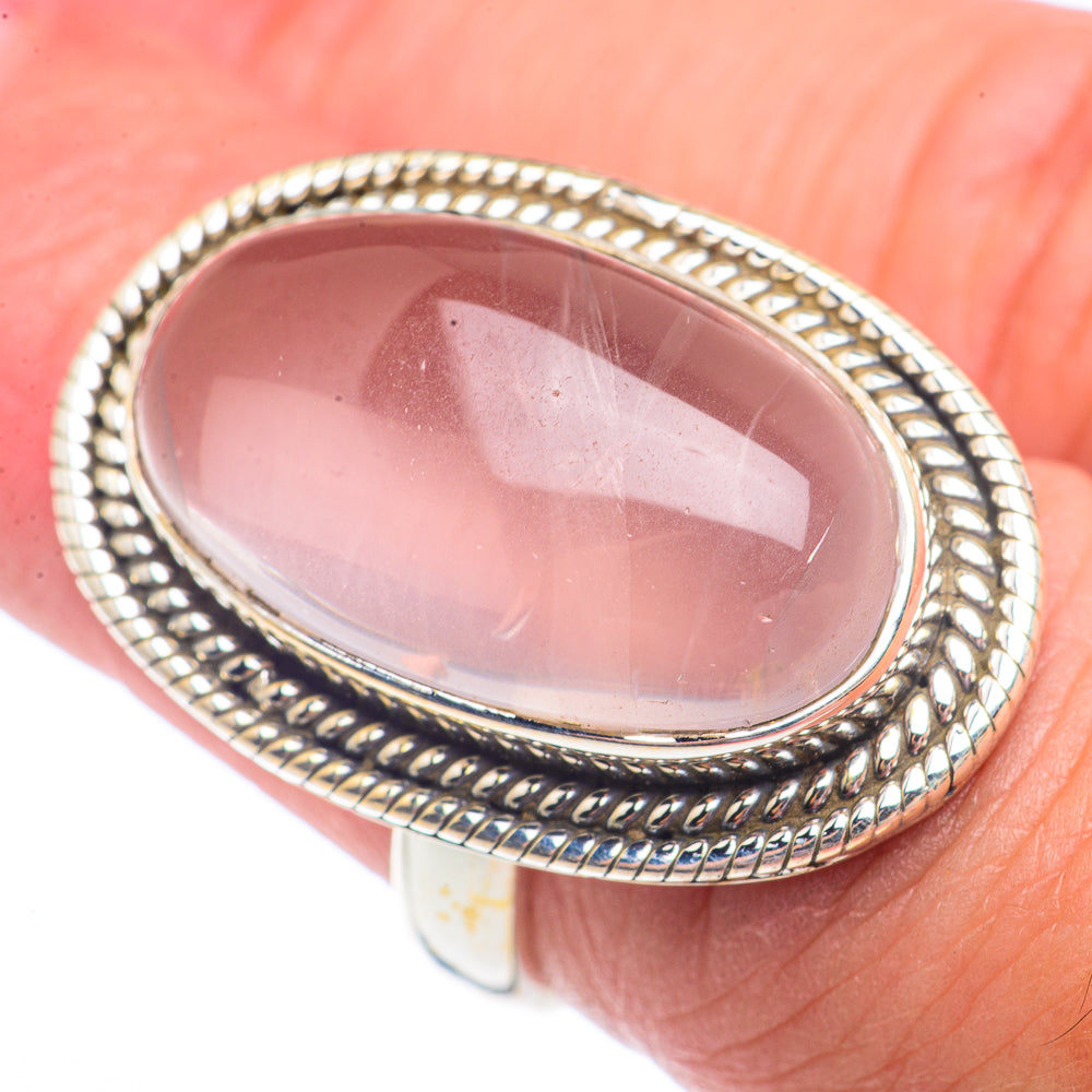 Rose Quartz Rings handcrafted by Anasilvercos - RING71441