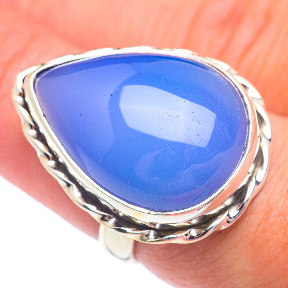 Aqua Chalcedony Rings handcrafted by Anasilvercos - RING71462