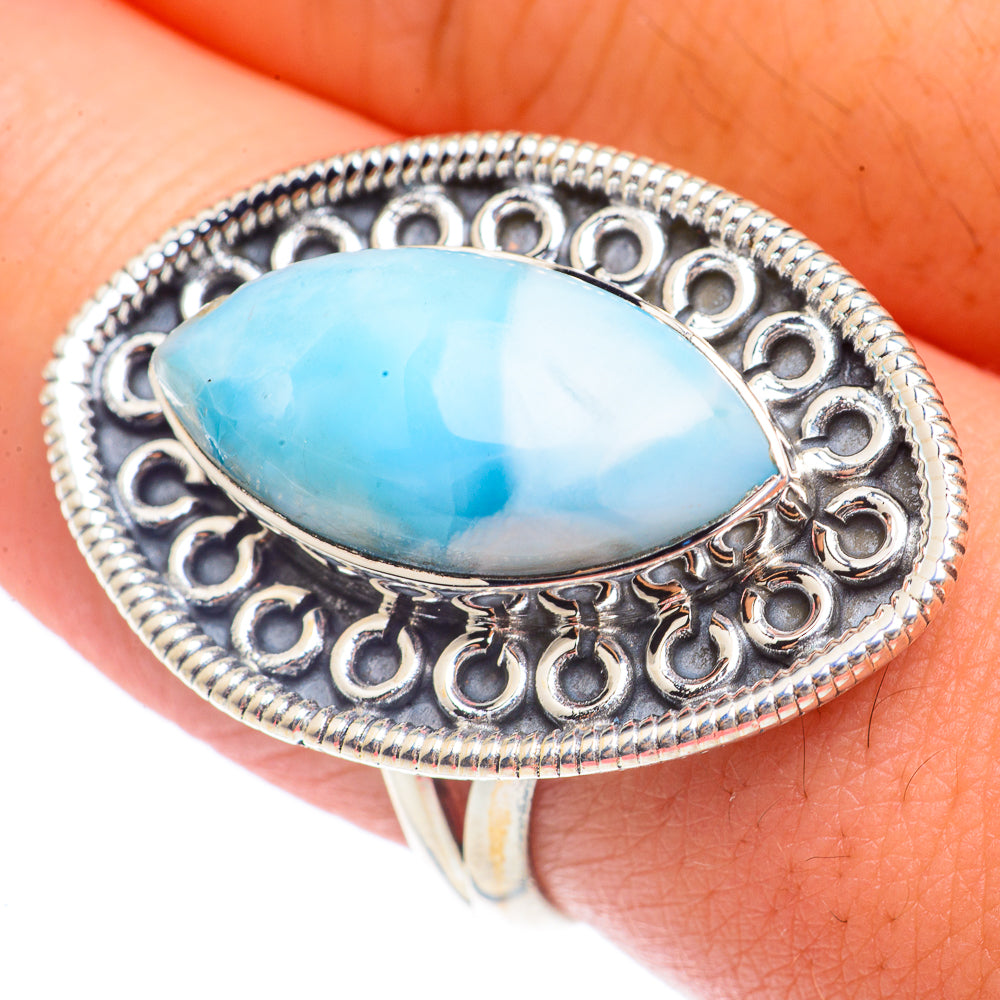 Larimar Rings handcrafted by Anasilvercos - RING71487