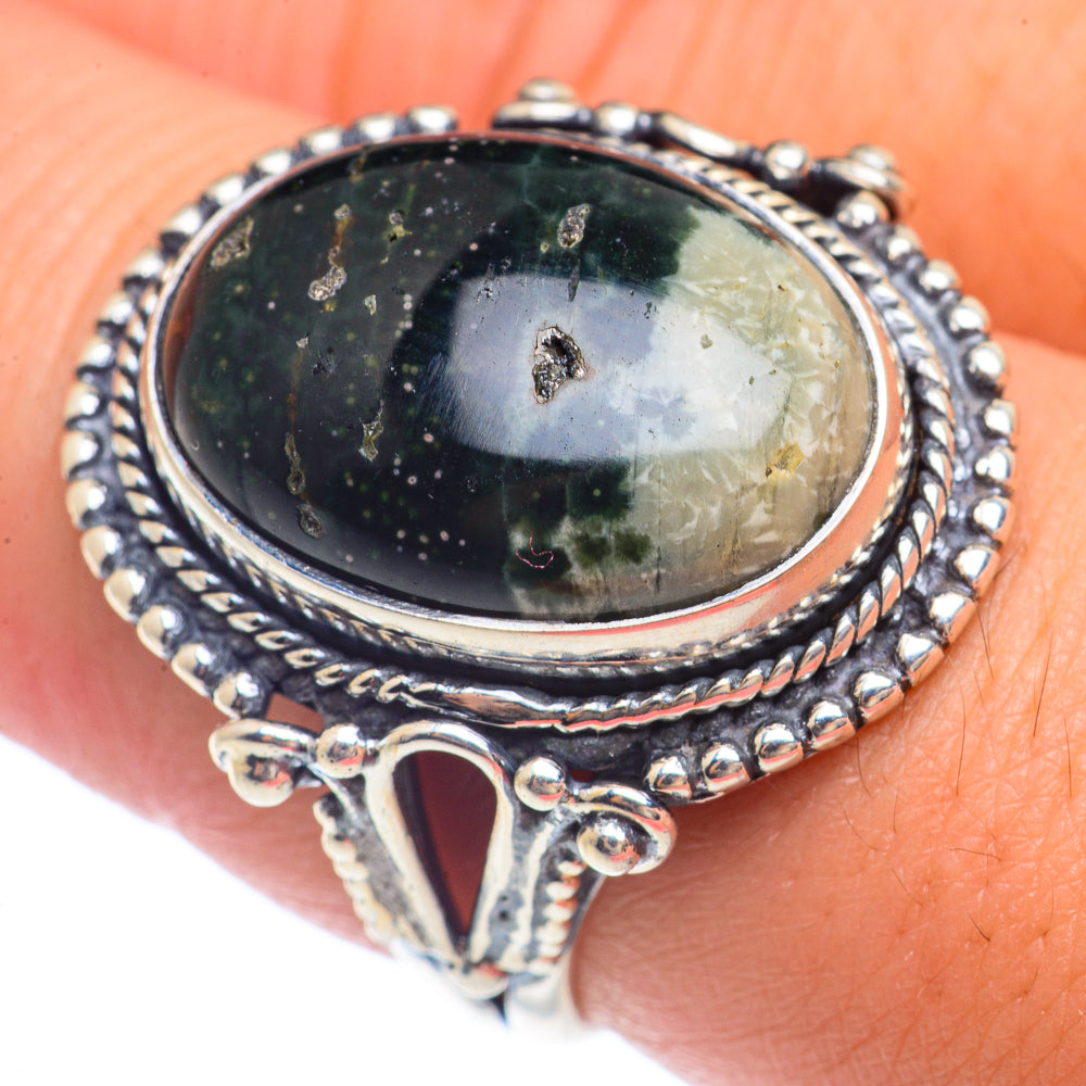 Black Agate Rings handcrafted by Anasilvercos - RING71499