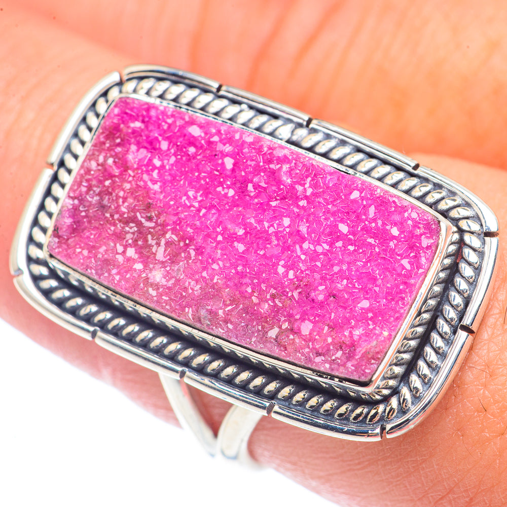 Cobalto Calcite Druzy Rings handcrafted by Anasilvercos - RING71507