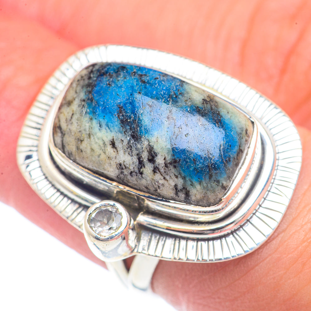 K2 Blue Azurite Rings handcrafted by Anasilvercos - RING71571