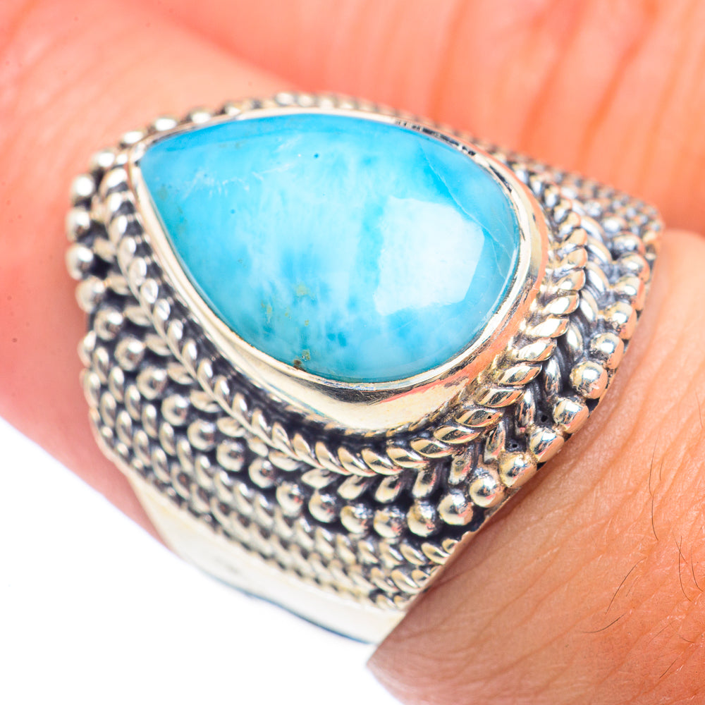 Larimar Rings handcrafted by Anasilvercos - RING71614