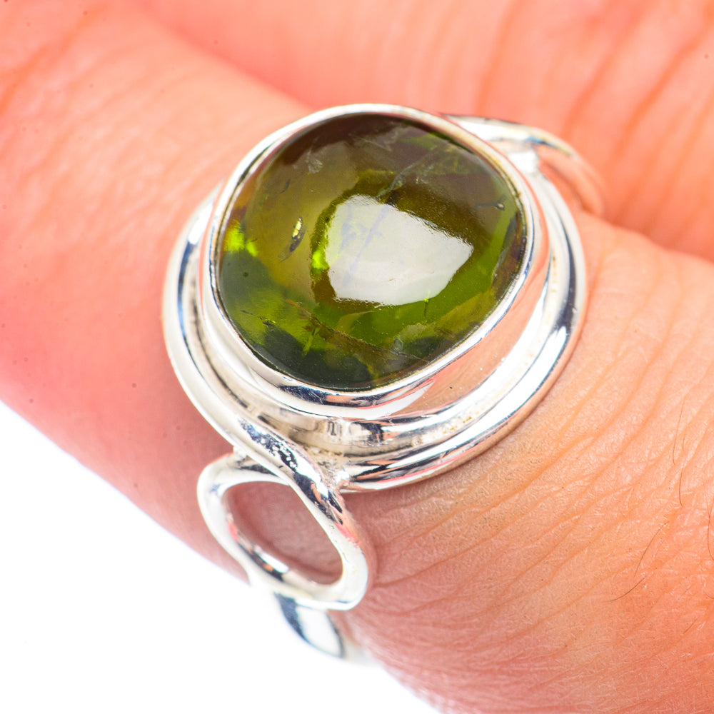 Green Tourmaline Rings handcrafted by Anasilvercos - RING71651
