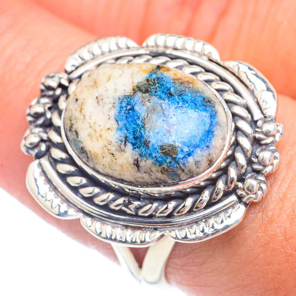 K2 Blue Azurite Rings handcrafted by Anasilvercos - RING71688