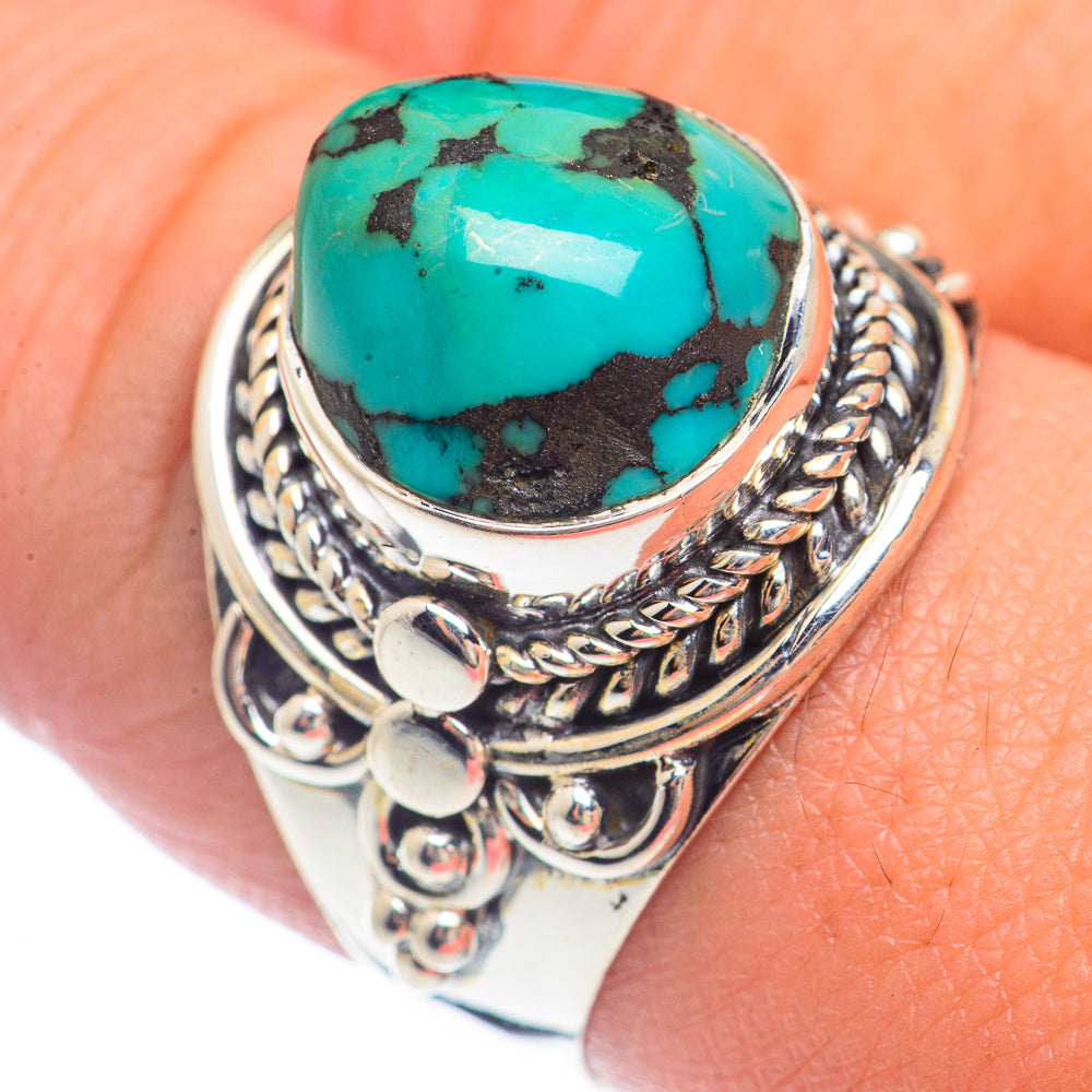 Tibetan Turquoise Rings handcrafted by Anasilvercos - RING71690