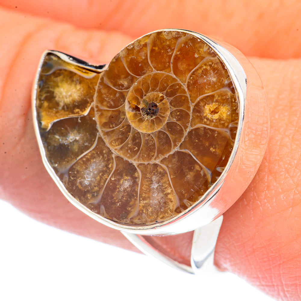 Ammonite Fossil Rings handcrafted by Anasilvercos - RING71780