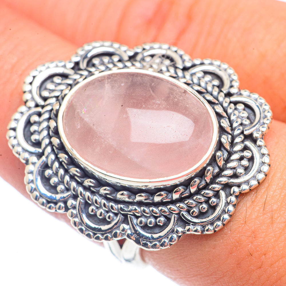 Rose Quartz Rings handcrafted by Anasilvercos - RING71785
