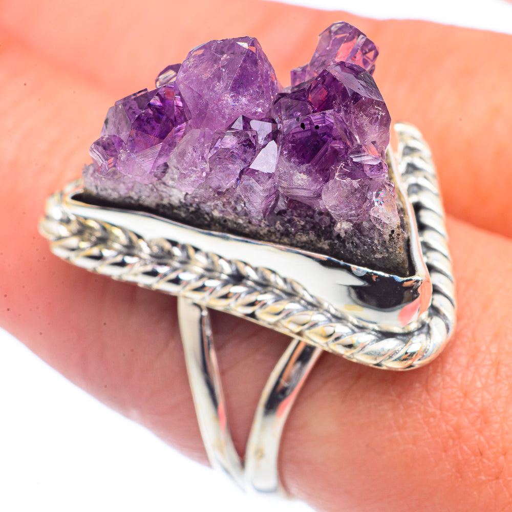 Amethyst Crystal Rings handcrafted by Anasilvercos - RING71790