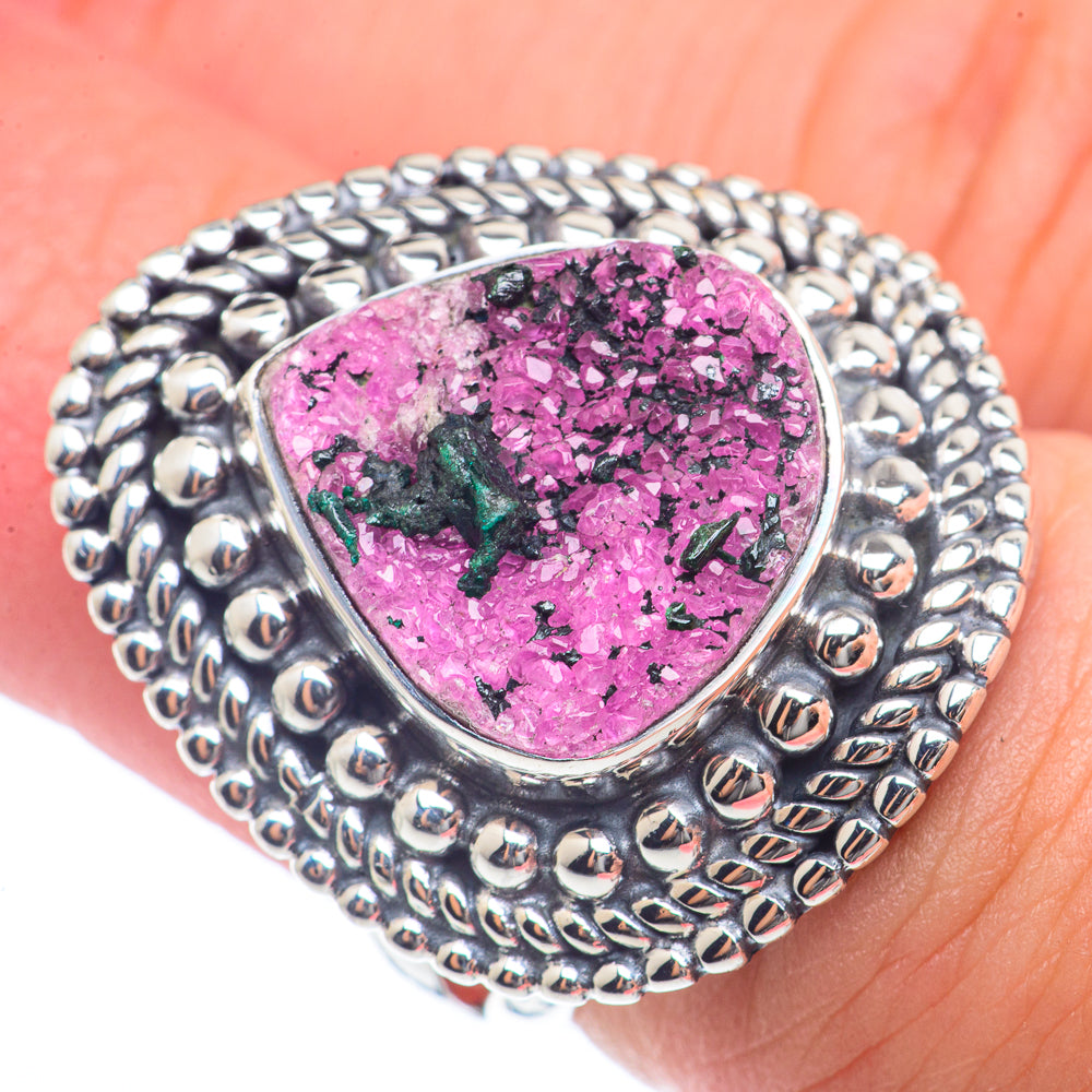 Cobalto Calcite Druzy Rings handcrafted by Anasilvercos - RING71828