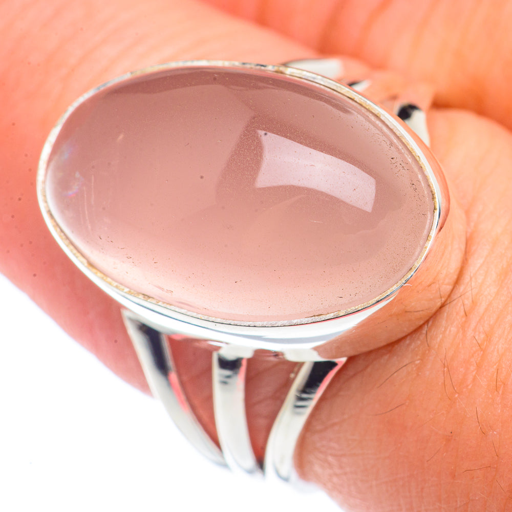 Rose Quartz Rings handcrafted by Anasilvercos - RING71830