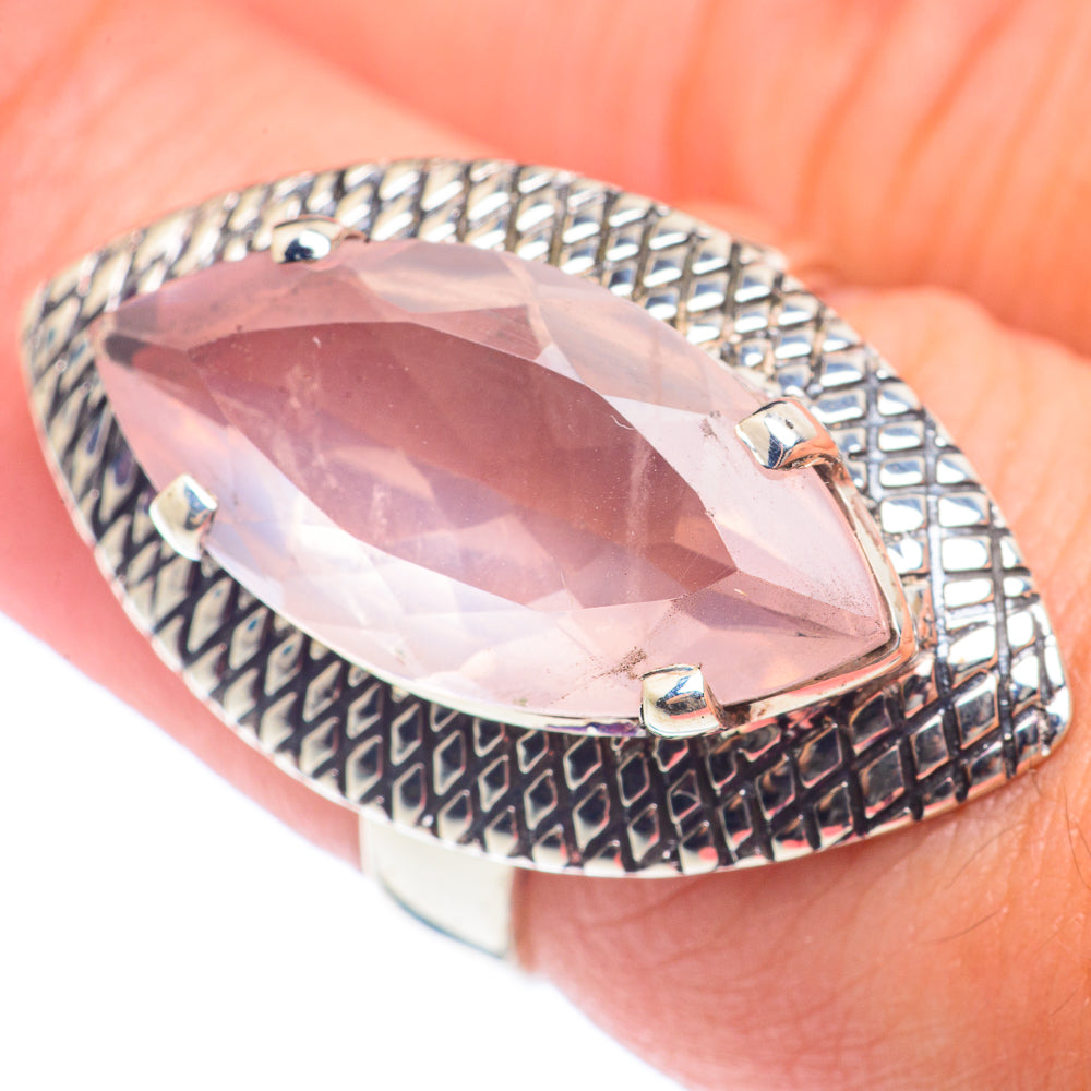 Rose Quartz Rings handcrafted by Anasilvercos - RING71832