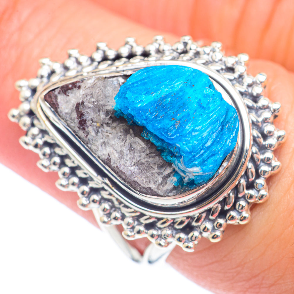 Cavansite Crystal Rings handcrafted by Anasilvercos - RING71848