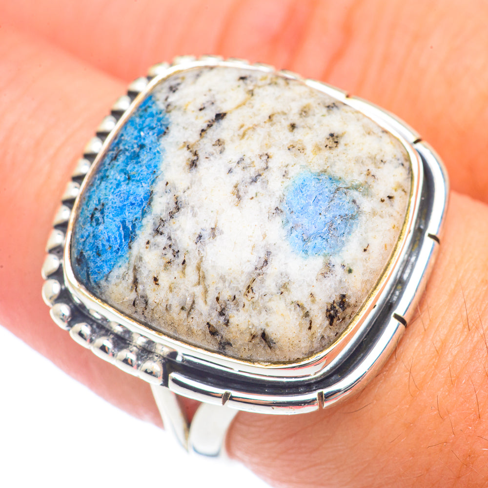 K2 Blue Azurite Rings handcrafted by Anasilvercos - RING71857