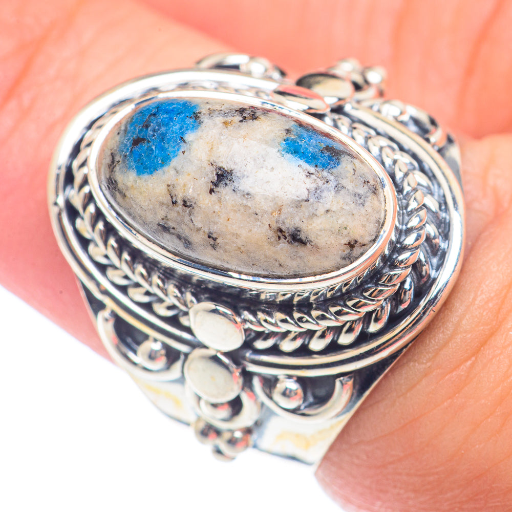 K2 Blue Azurite Rings handcrafted by Anasilvercos - RING71897